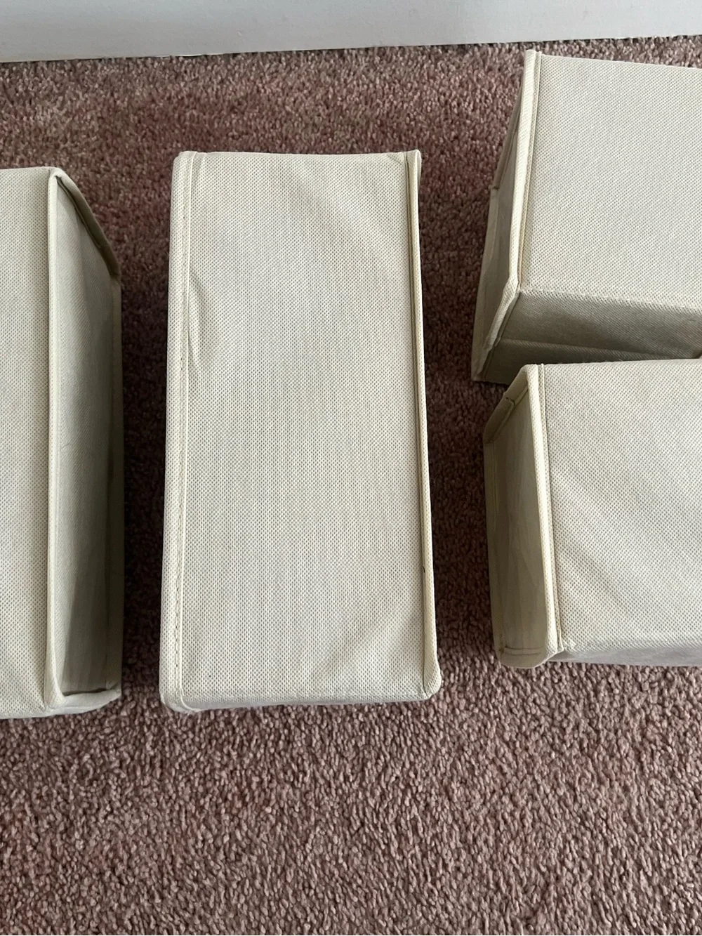 Canvas Storage Bin Set in Cream